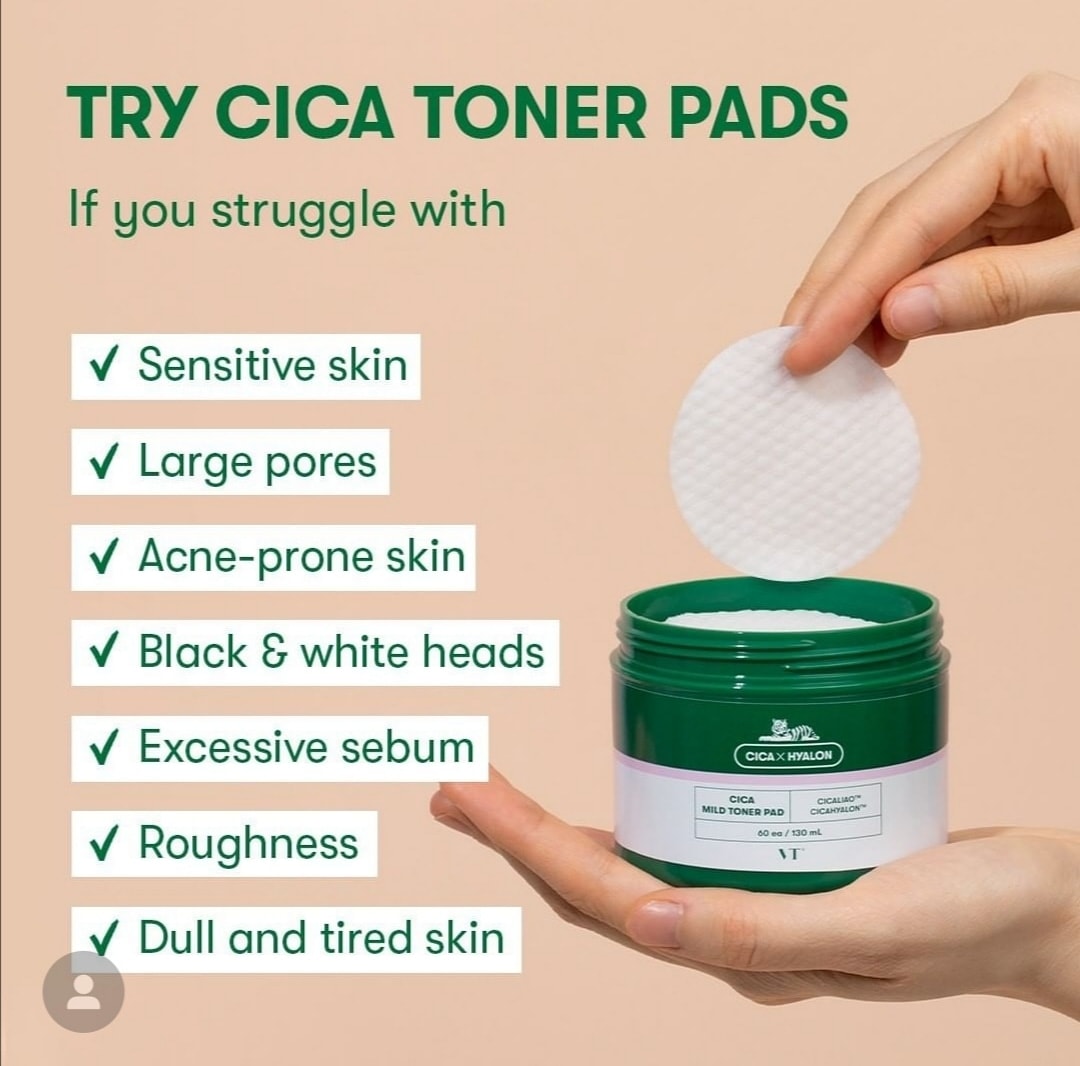 VT Cosmetcis] Cica Mild Toner Pad – HelloPeony