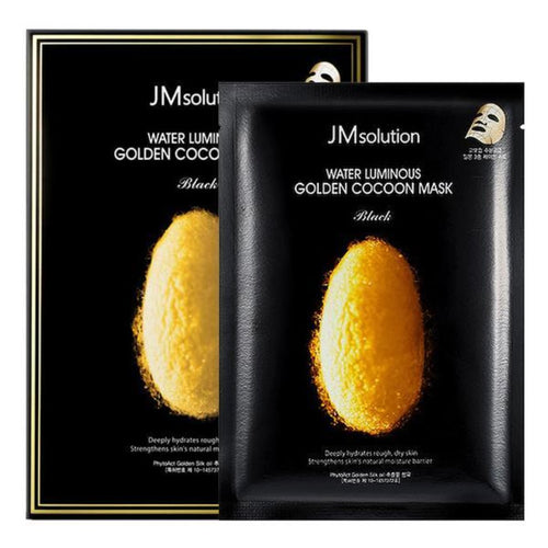 JM SOLUTION WATER LUMINOUS GOLDEN COCOON MASK BLACK 10EA/SET - HelloPeony